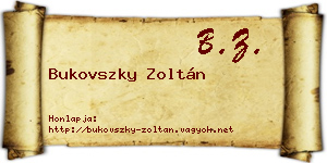 Bukovszky Zoltán névjegykártya
